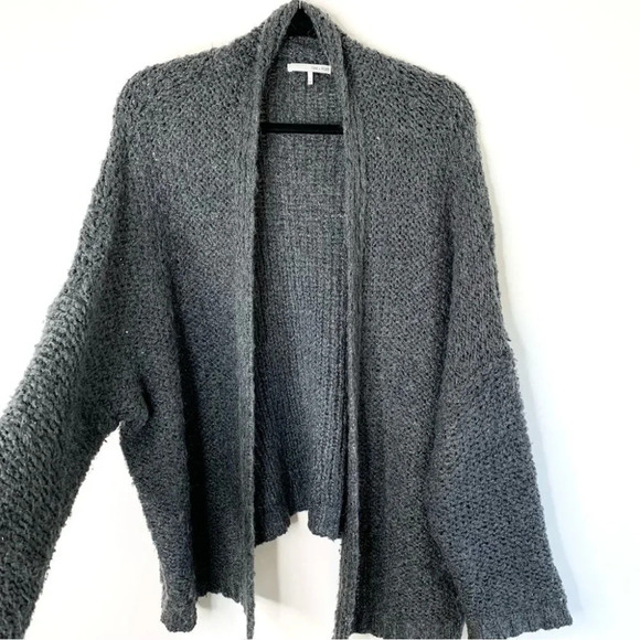 Oak & Fort women’s Chunky Knit Cardigan Sweater wool blend open front gray - Picture 5 of 12